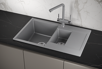 Кухонная мойка GRANULA (7808, АЛЮМИНИУМ)