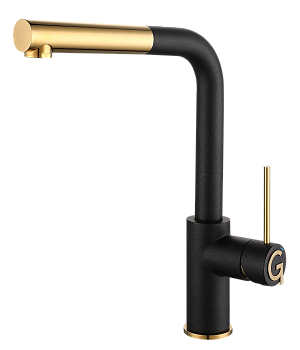 Смеситель для кухни RIVELATO Albano с выдвижной лейкой антрацит золото (1573503 antracite oro)