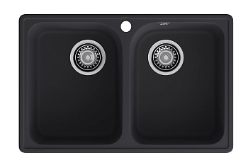 GranFest QUARZ (ECO-15) Мойка 2 чаши 740*480 (черный)