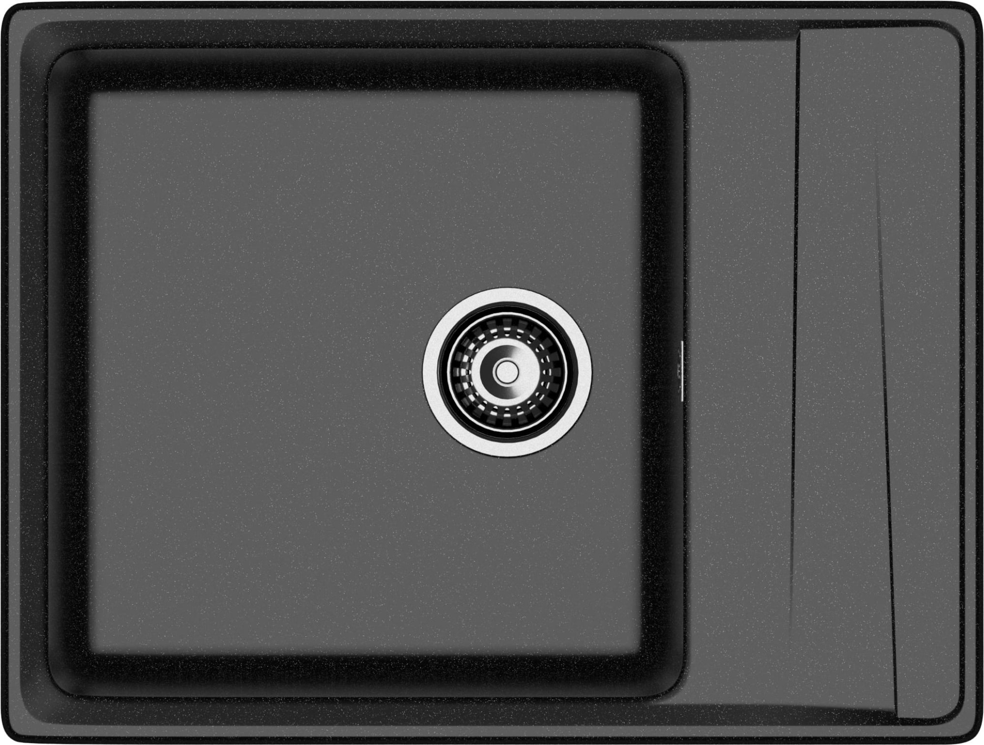 GRANFEST Мойка композит LEVEL, GF-LV-660L, чаш+кр 660*500, черный