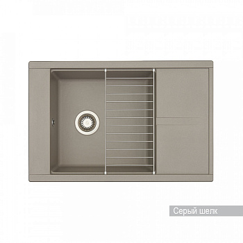 Мойка для кухни Делия 78 787x516x218 мм, прямоуг. с крылом, серый шелк