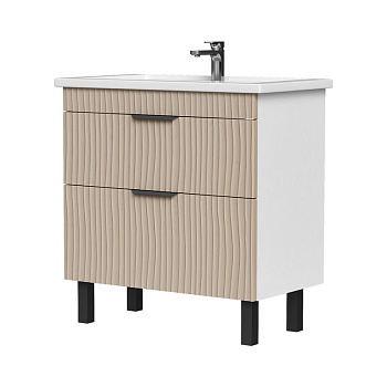 Тумба Lotti 80, напольная 2 ящ., латте (под раковину Миранда 80), VOLNA