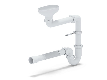 Сифон Ани1 1/2х40 прямоточный с разрывом струи смещенный и гибкой трубой 40х40/50 АNI PLAST