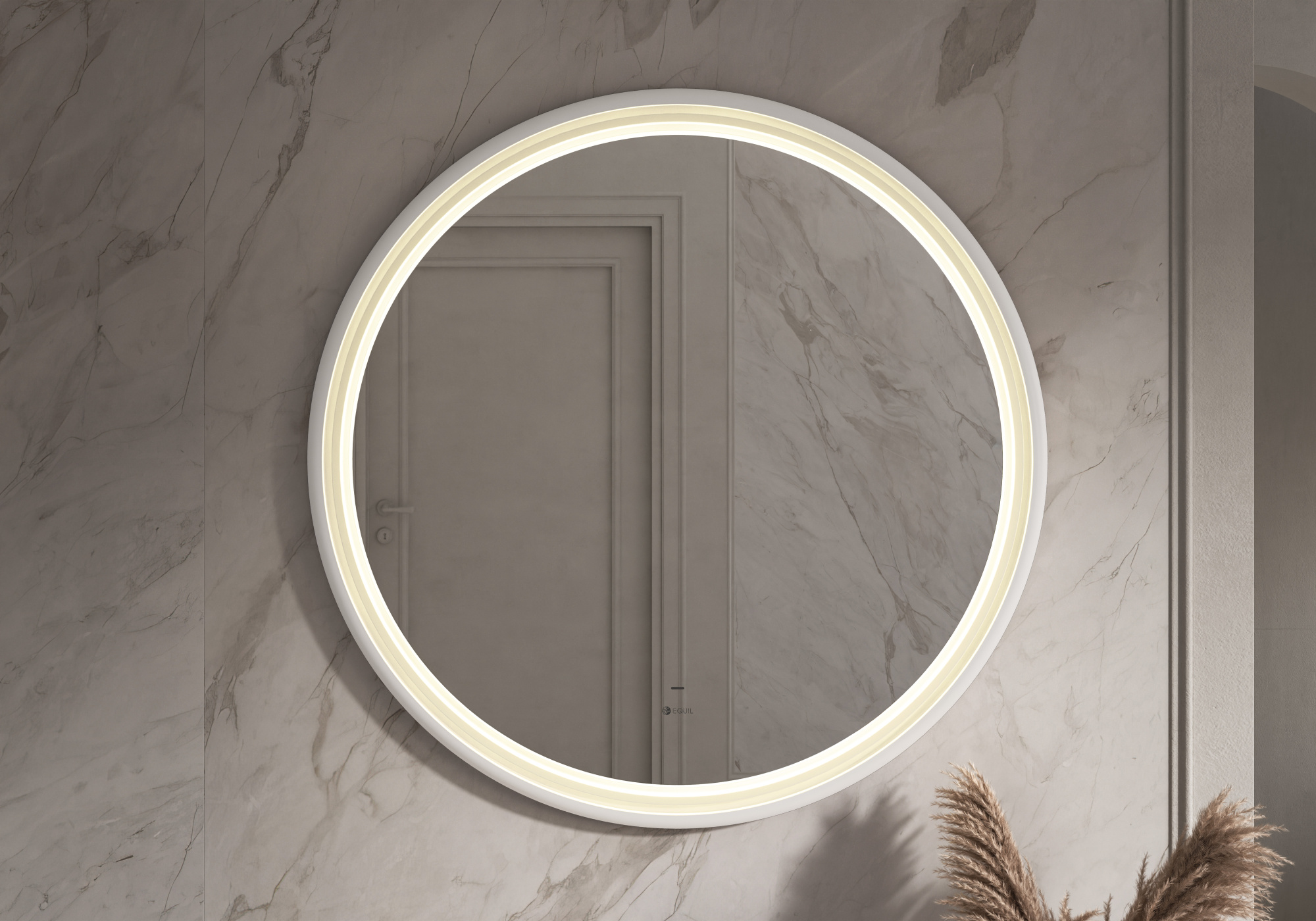 Зеркало с подсветкой EQUIL Шадэ Д85/Shade D85, белый