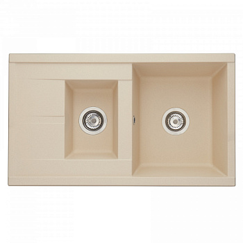 Мойка для кухни  Делия 87 870x510x218 мм, прямоуг. с крылом и доп. чашей, шампань