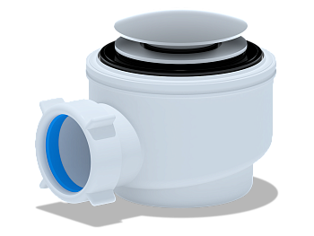 Сифон для душевого поддона 1 1/2*50/60 хром, клик-клак, грибок, ANI PLAST