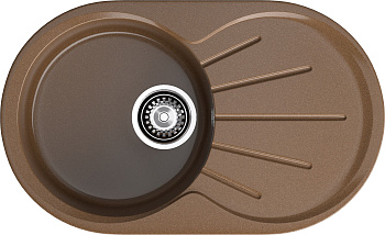 GRANFEST Мойка композит RONDO GF-R--750L  чаша с крылом 750*460мм   терракот арт.GF-