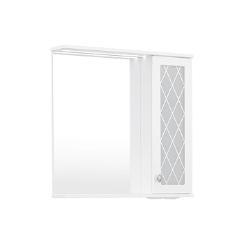 Зеркало-шкаф Milenal 70, с LED подсветкой, подвесной, правый, белый, VOLNA