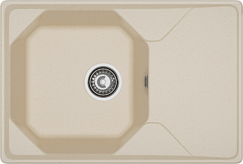 GRANFEST Мойка композит UNIQUE, GF-U-740L, чаш+кр 740*500, кашемир