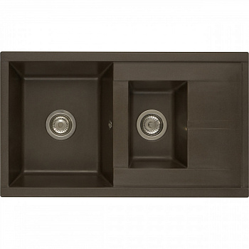 Мойка для кухни  Делия 87 870x510x218 мм, прямоуг. с крылом и доп. чашей, кофе