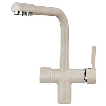 2088, ПИРИТ Смеситель для кухни однорыч., с подкл. для питьевой воды, беж., GRANULA