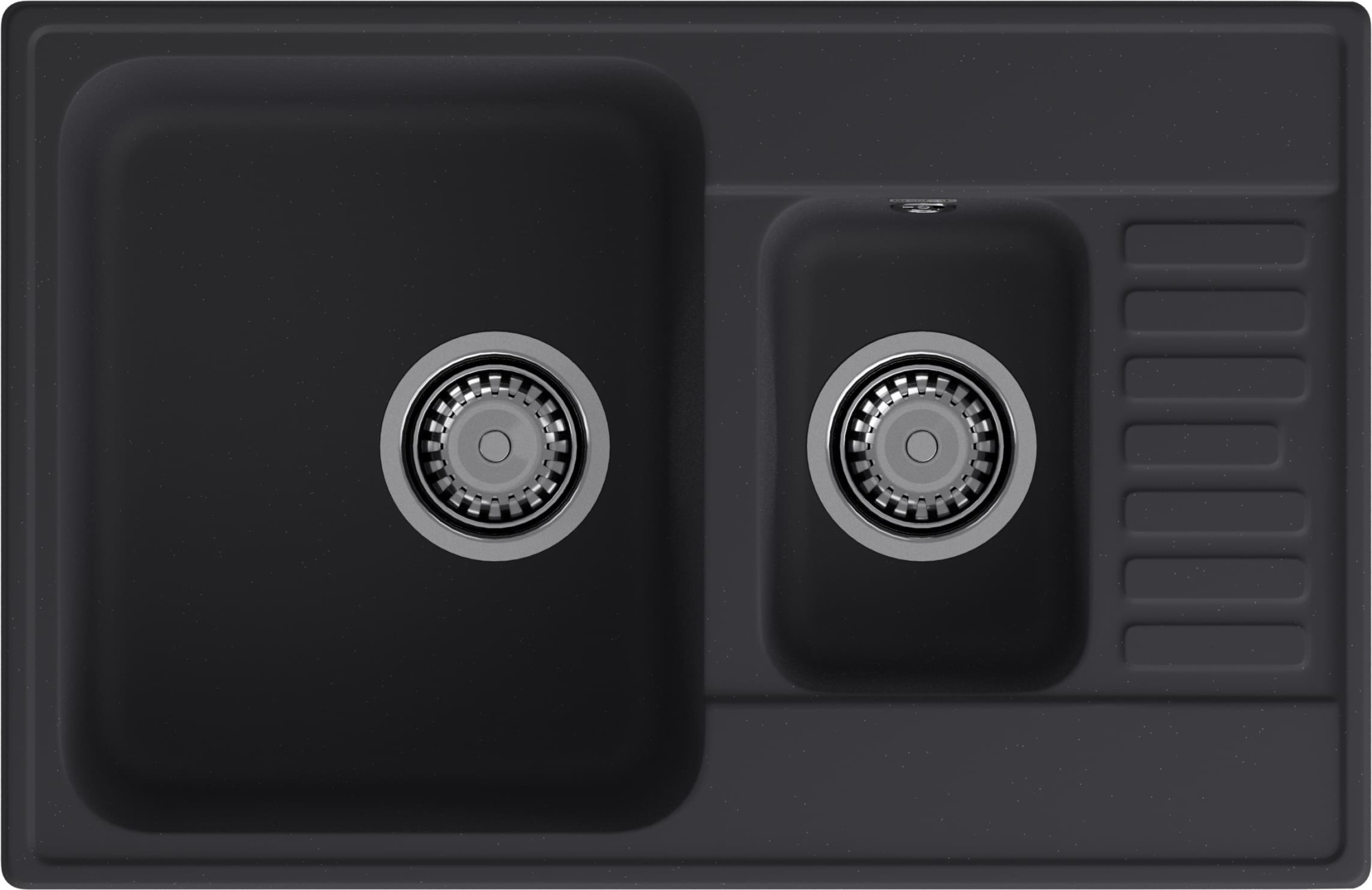 GranFest QUARZ (ECO-21К) Мойка 1.5-чаш+кр. 740*480 (черный)