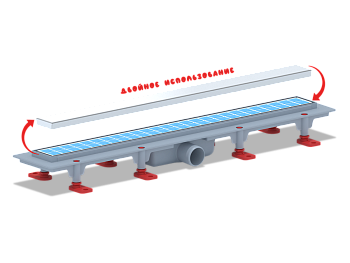 Трап пластик.лин.вып 40 под кладку плитки. Мол 650