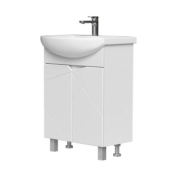 Тумба Pronto 60, напольная, 2 дв., белая (под раковину Балтика 60), VOLNA