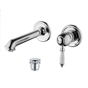 Villa Смеситель для раковины, монолит.излив181мм встраивамемый, р/ОД, хром, LM, LM4826C