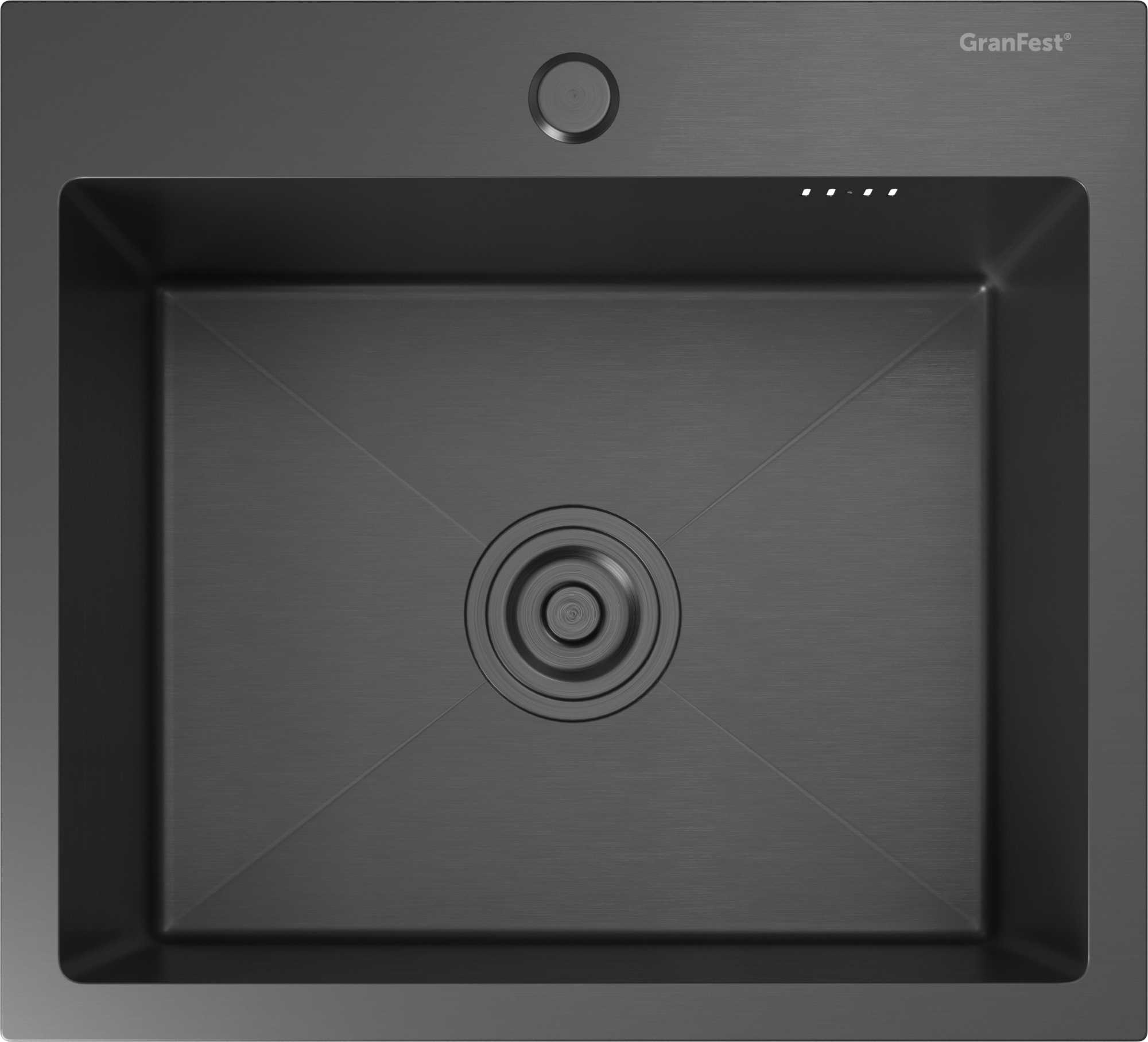 GranFest METAL (4844) Мойка PVD ГРАФИТ.1 чаша 485*440*215 мм 