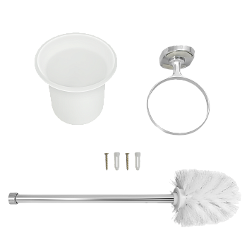 Туалетный ершик "Solinne", хром, стекло-сатин, Коллекция Element