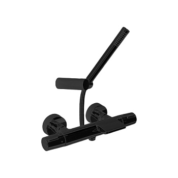 Термостатический смеситель для ванны наружнего монтажа с душевым комплектом TZAR 343901DNM матовый ч