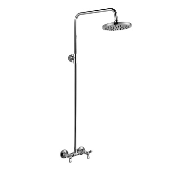 Q02 Смеситель для душа, без излива с верх.лейкой 'Троп.дождь', р/ДВ, хром, ROS, Q02-44