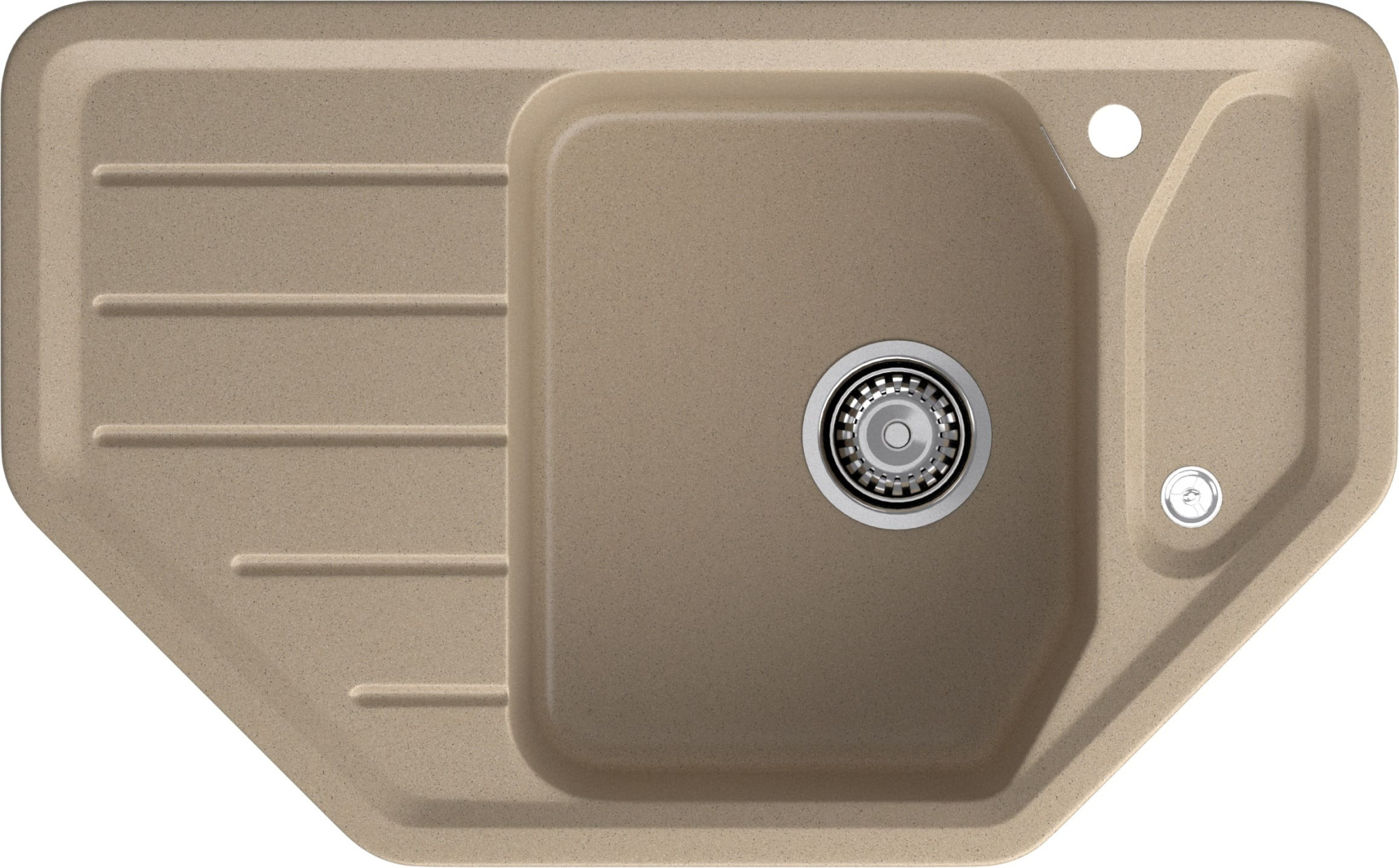 GRANFEST Мойка композит CORNER  GF-C--800E угловая 800*500мм  песочный  арт.GF-