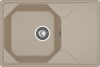GRANFEST Мойка композит UNIQUE, GF-U-740L, чаш+кр 740*500, песочный