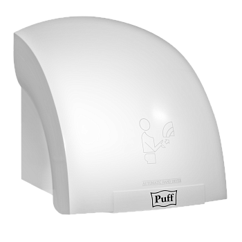 Электросушитель для рук PUFF-8975 высокоскоростной, белый 1,2 кВт (1401.329)