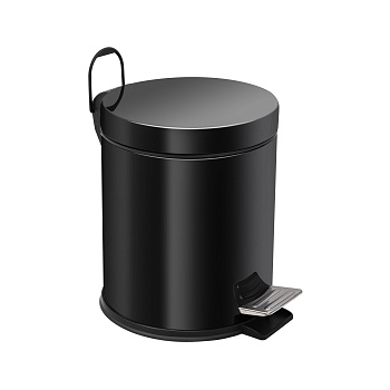 Ведро-контейнер для мусора с педалью 5 л, черное,  BERGES