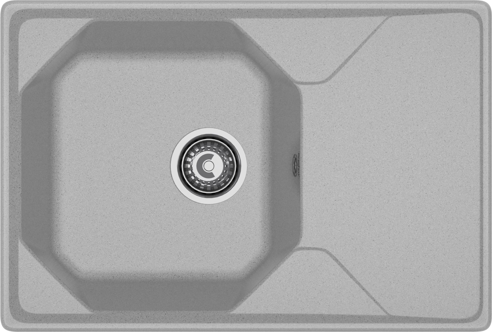 GRANFEST Мойка композит UNIQUE, GF-U-740L, чаш+кр 740*500, серый