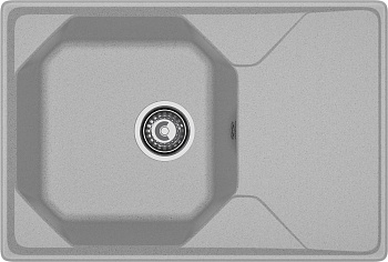 GRANFEST Мойка композит UNIQUE, GF-U-740L, чаш+кр 740*500, серый
