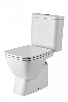 НЕО Унитаз-компакт, горизонт. выпуск, 2-х реж.арматура, сиденье тонкое дюропласт Soft-close, Clip-up