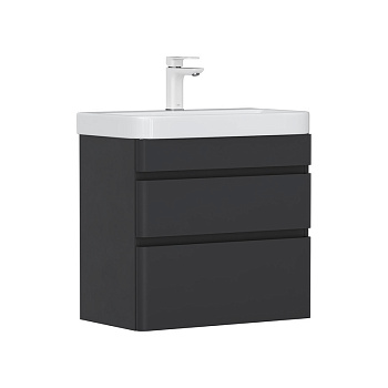 Тумба EQUIL Eltoro 60 подвесная 2 ящ. черный софт (под раковину 9595-60)