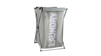 Корзина для белья складная FX-1023, серая, 80 литров