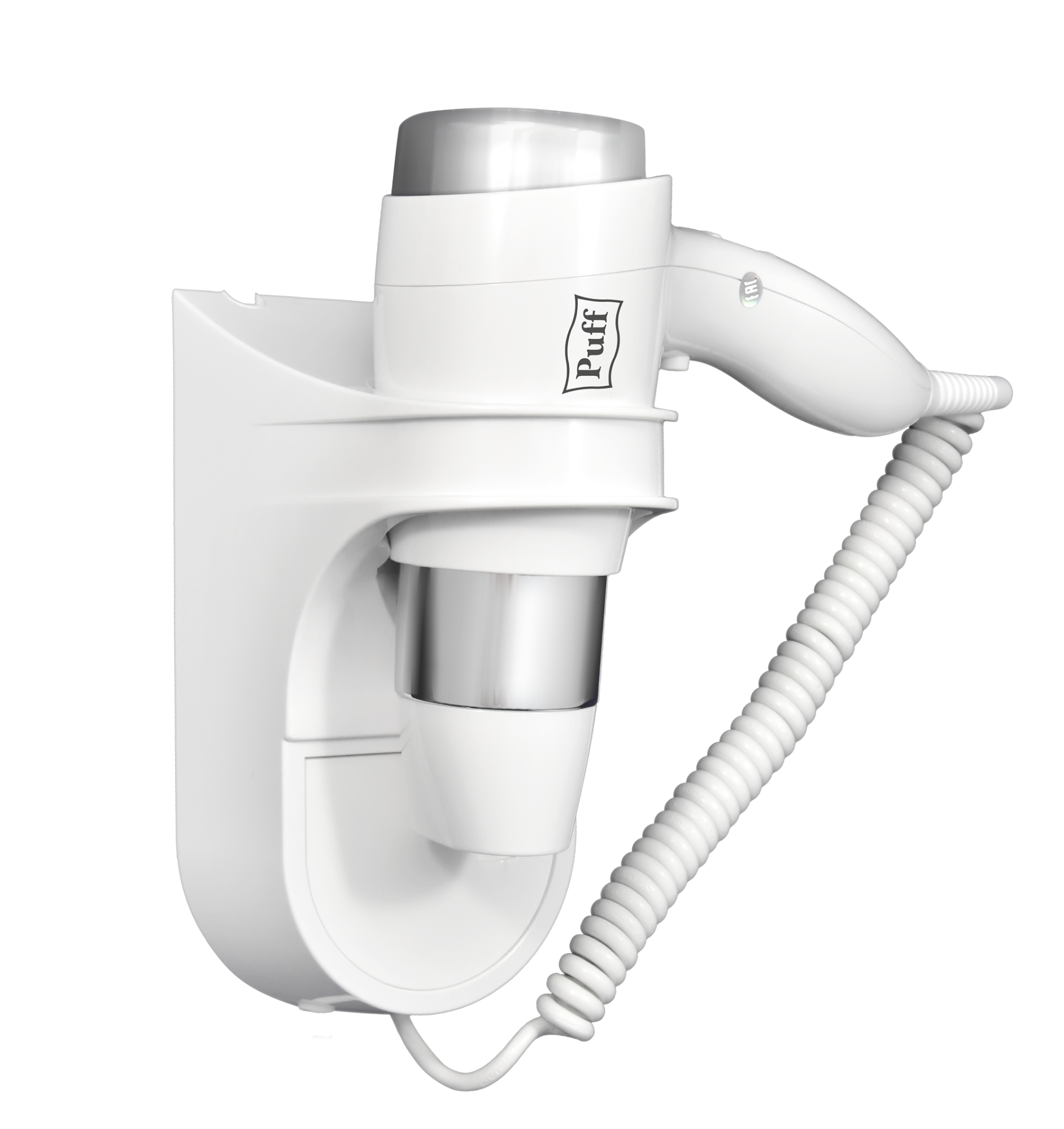 Фен для волос настенный PUFF-1600 белый, 1,6 кВт (1405.003)