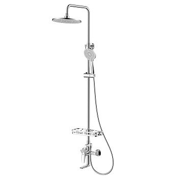 VERBA Смеситель LM11462C для ванны и душа с регулируемой высотой штанги и верхней душевой лейкой "Тр
