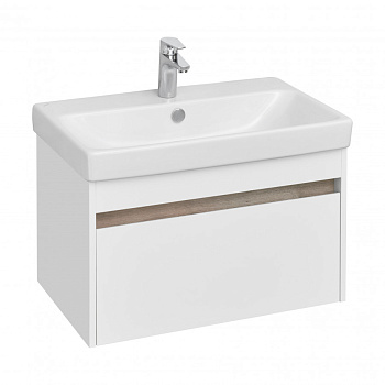 Тумба МАРТИ 70, подвесная, белая, ясень шимо (под раковину АДРИАНА 70)