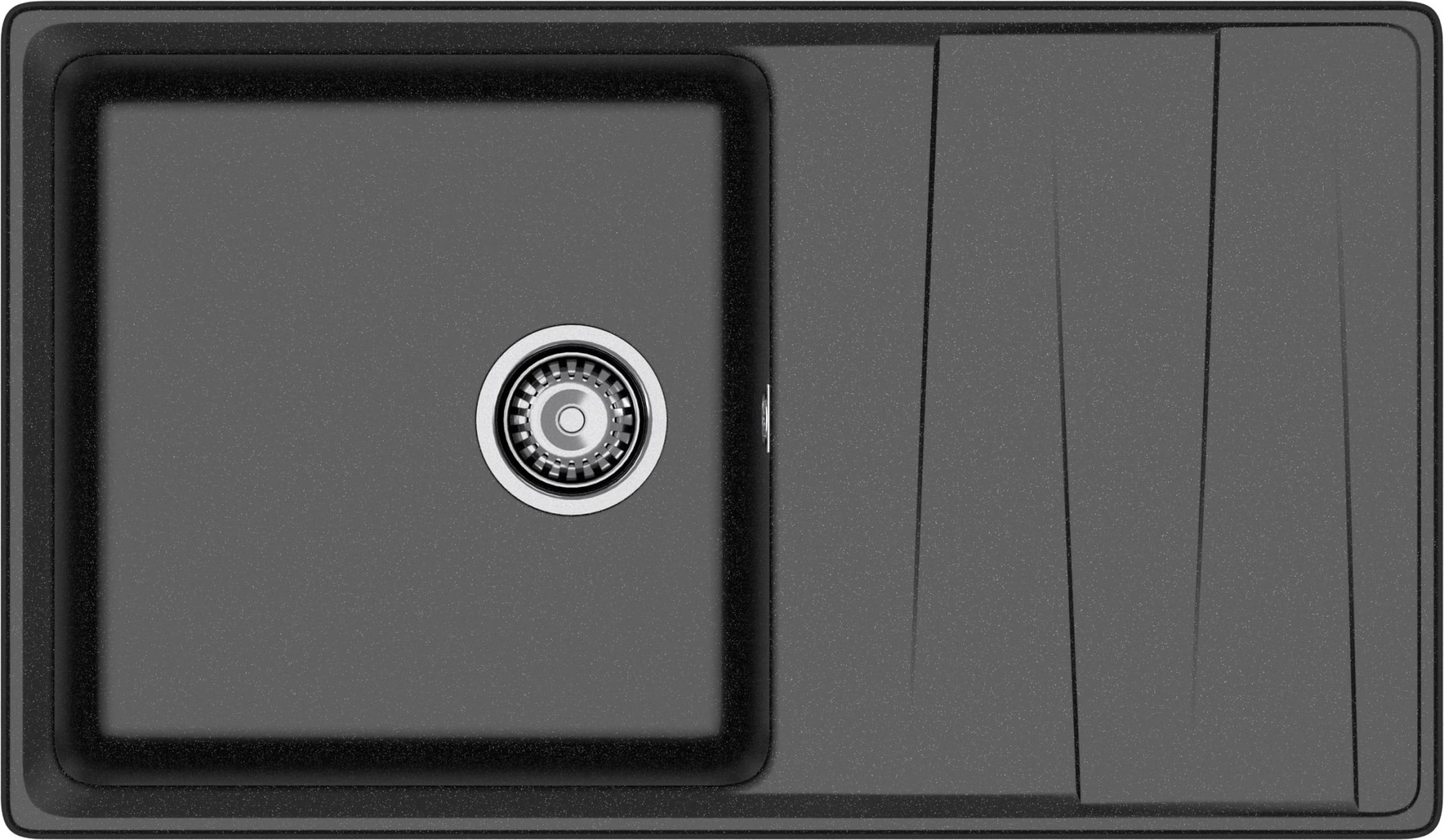 GRANFEST Мойка композит LEVEL, GF-LV-860L, чаш+кр 860*500, черный