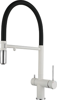 Смеситель для кухни RIVELATO Adria гибкий излив с краном питьевой воды иней хром (1523517 brina cromo)