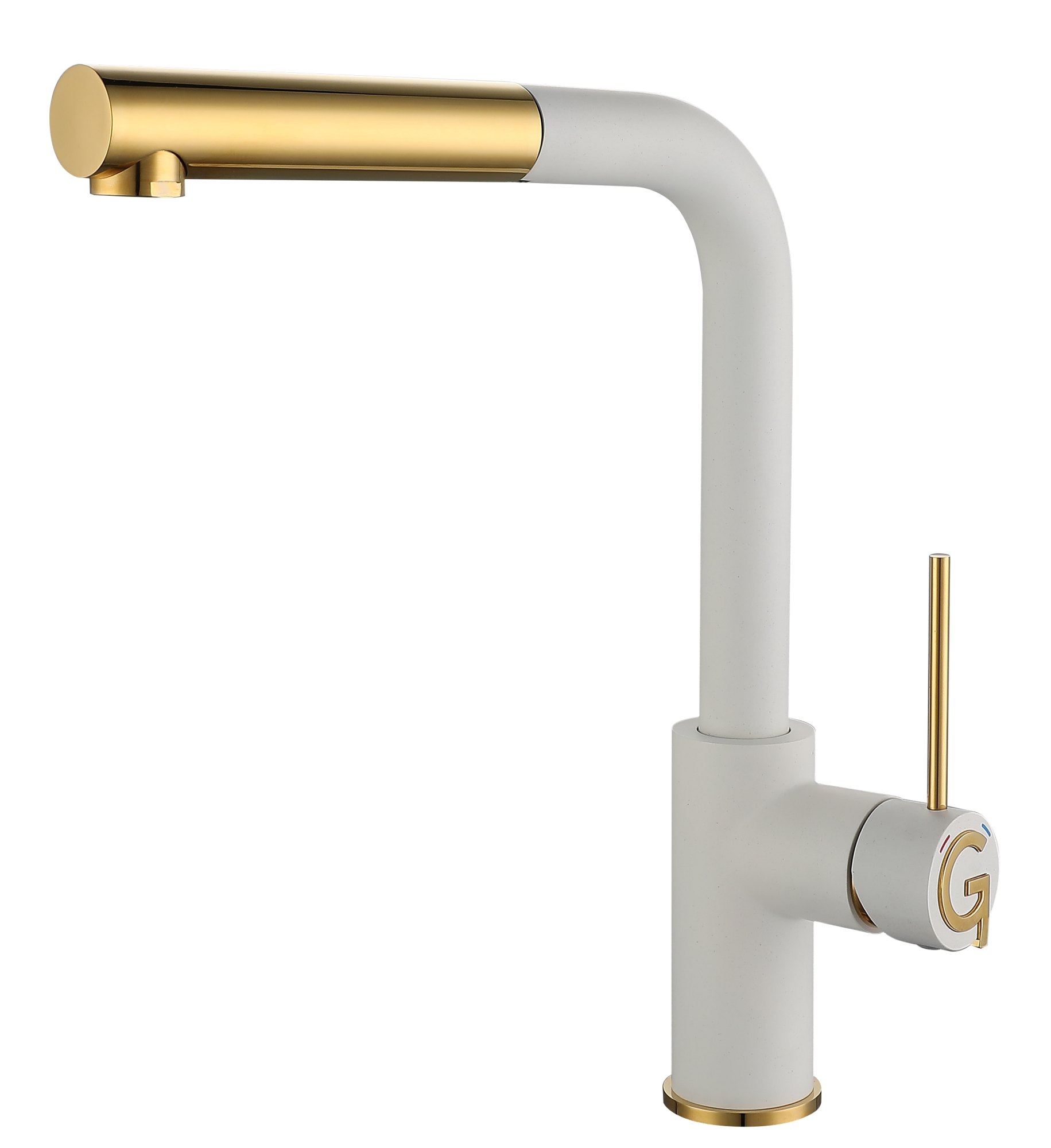 Смеситель для кухни RIVELATO Albano с выдвижной лейкой иней золото (1573503 brina oro)