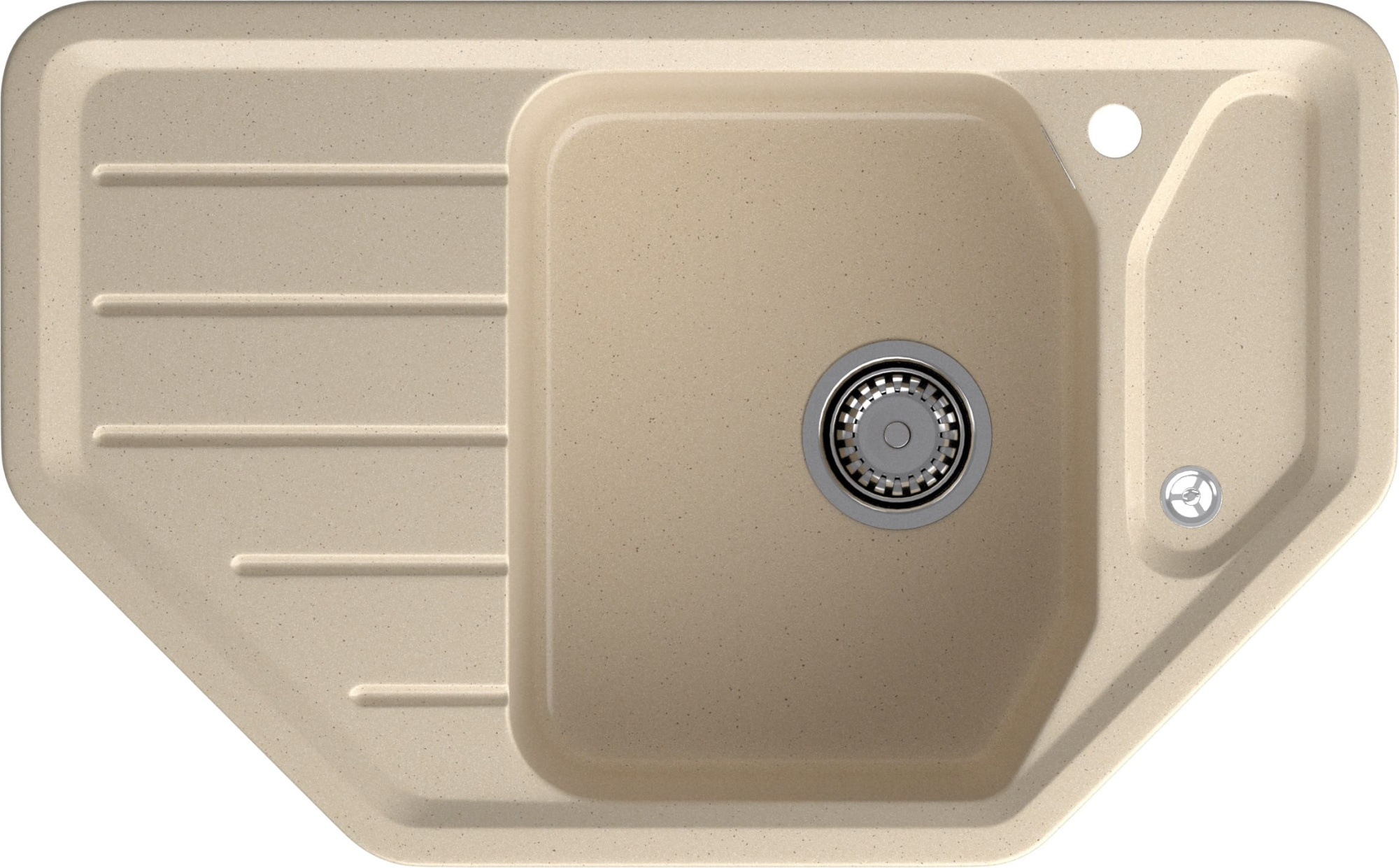 GRANFEST Мойка композит CORNER  GF-C--800E угловая 800*500мм, кашемир 