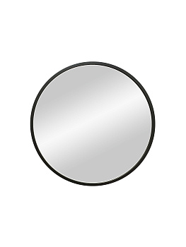 Зеркало Мун, черное, D 350, в МДФ раме