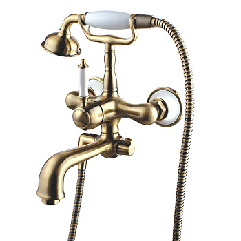 Villa Смеситель для ванны, монолит.излив 213мм держ.на теле, р/ОД, бронза, LM, LM4812B