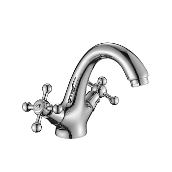 DR54 Смеситель для раковины, монолит.излив 135мм, р/ДВ, хром, DR, DR54011