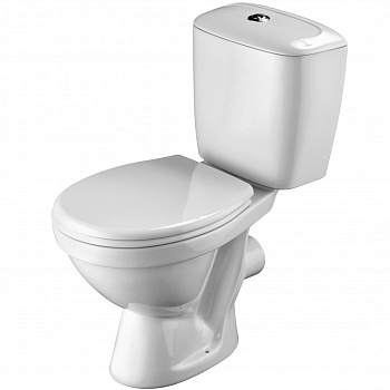 ПАЛЛАДА Унитаз-компакт, горизонт. выпуск, 2-х реж. арматура, сиденье дюро. метал. крепеж. САНТЕК