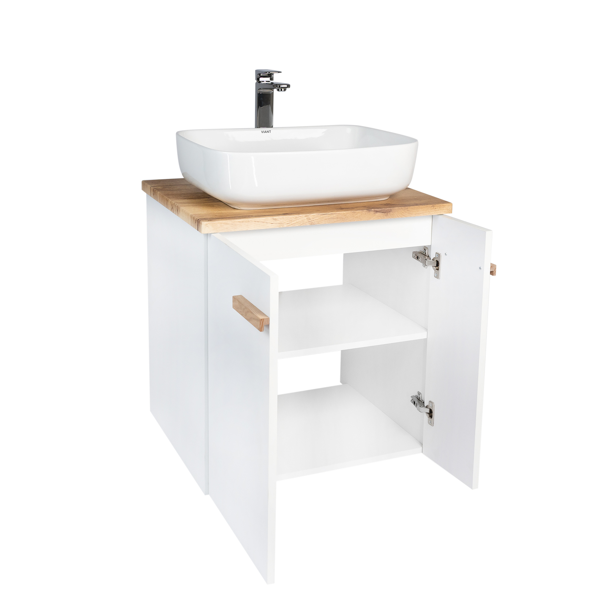Тумба под раковину VIANT МЮНХЕН 60 подвесная белый (VMUN60NBEL-T2STP)