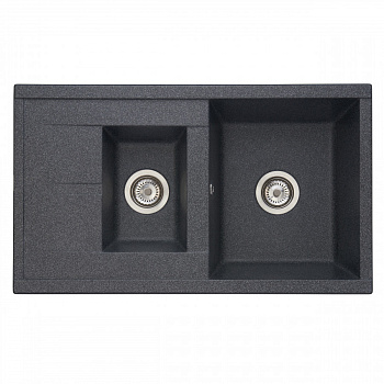 Мойка для кухни  Делия 87 870x510x218 мм, прямоуг. с крылом и доп. чашей, графит