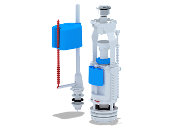 Набор с нижней подводкой  1/2 пластик двойная кнопка эконом хром, ANI PLAST