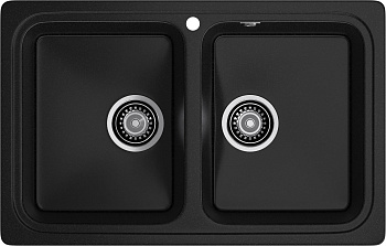 GRANFEST Мойка композит STANDART GF-S--780K  2 чаши 780*510 мм  черный арт.GF-