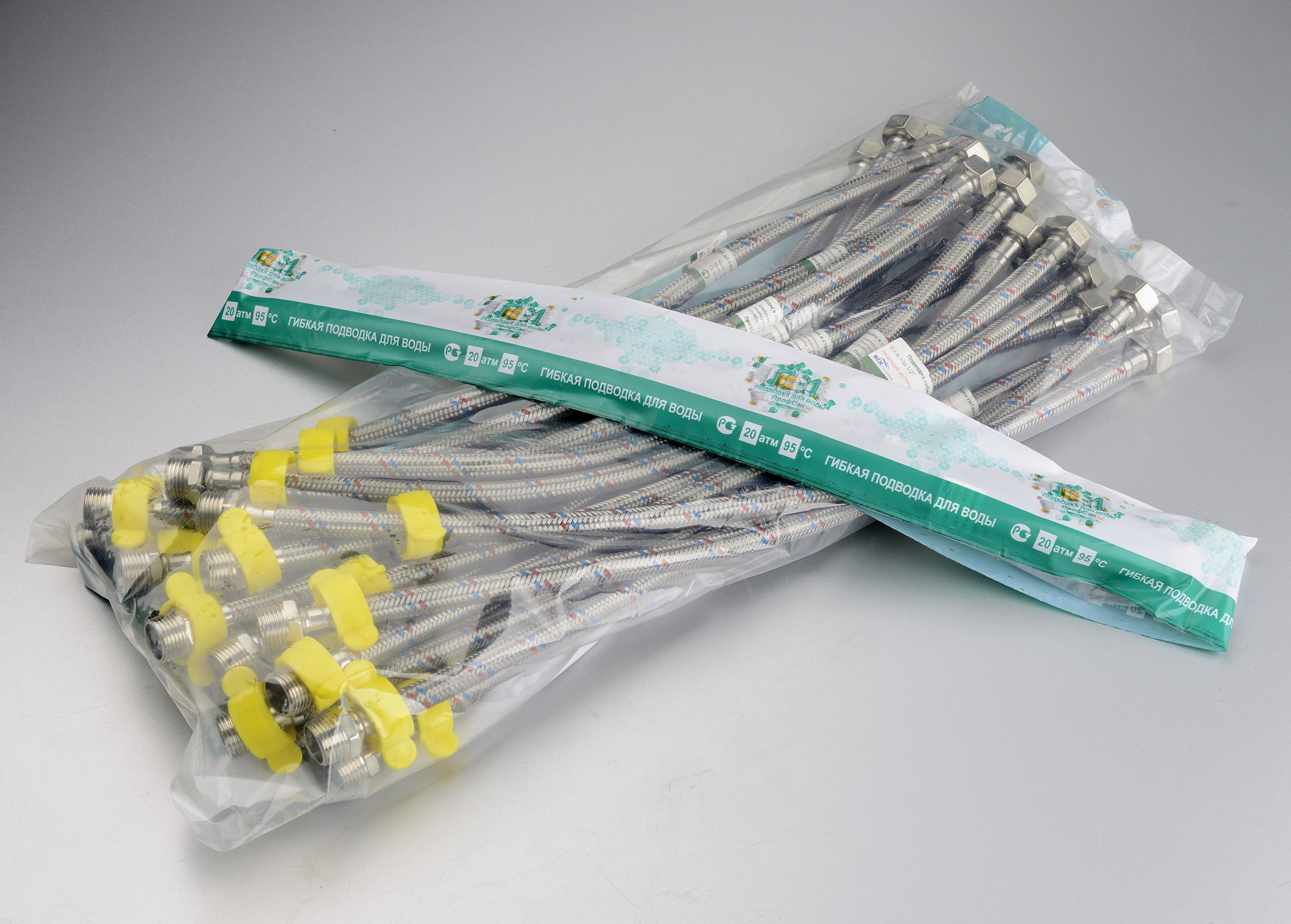 Подводка гибкая ПрофСан для воды 40 см гайка-штуцер  1/2-1/2 PS-FM40