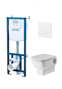 ПЭК НЕО rimless (подвесной безободковый унитаз+инсталляция+кн. хр.+сид.дюро SC САНТЕК