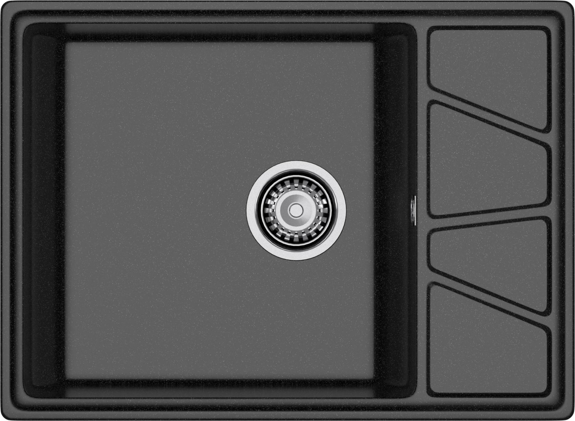 GRANFEST Мойка композит VERTEX, GF-V-680L, чаш+кр 680*500, черный